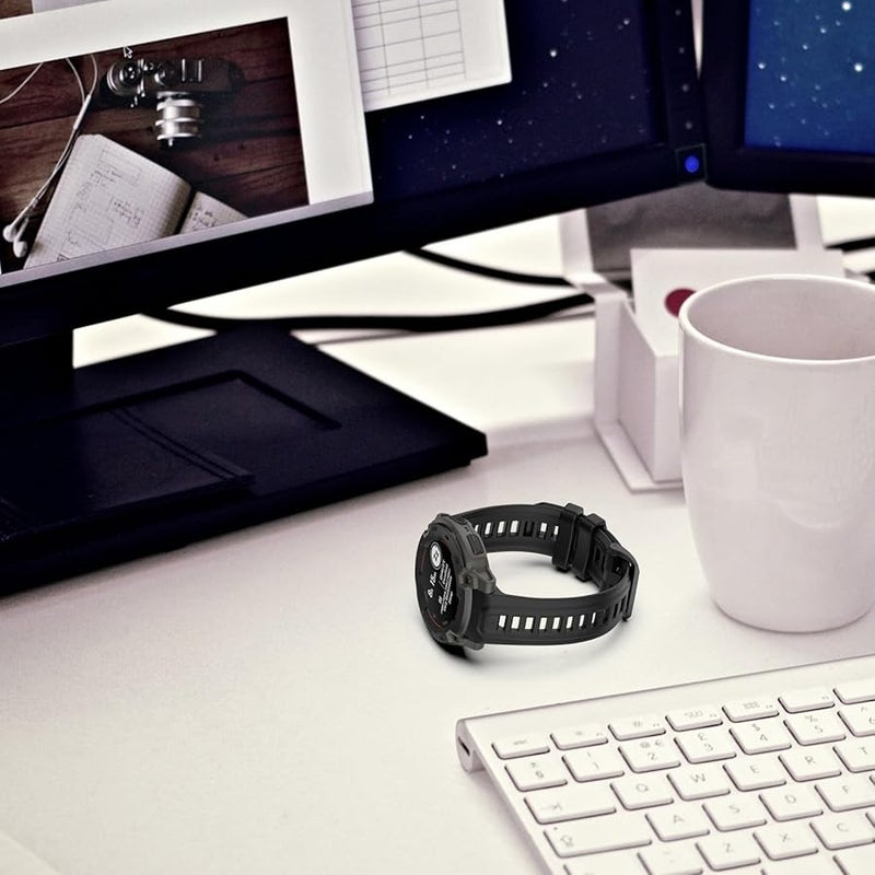 Gray Silicone Replacement Band for 40mm Fitness Tracker Easy Release Washable Waterproof - Image 5