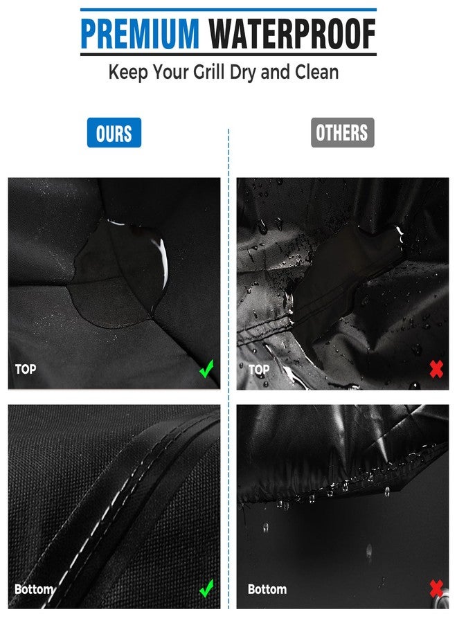 Kingly Pellet Grill Cover for Traeger Pro 22/575 Series,600D Heavy Duty Rip-Proof Material Smoker Cover,Waterproof UV and Fade Resistant Grill Cover with Straps & Zippers for Traeger Lil'Tex Elite,Eastwood - Image 5