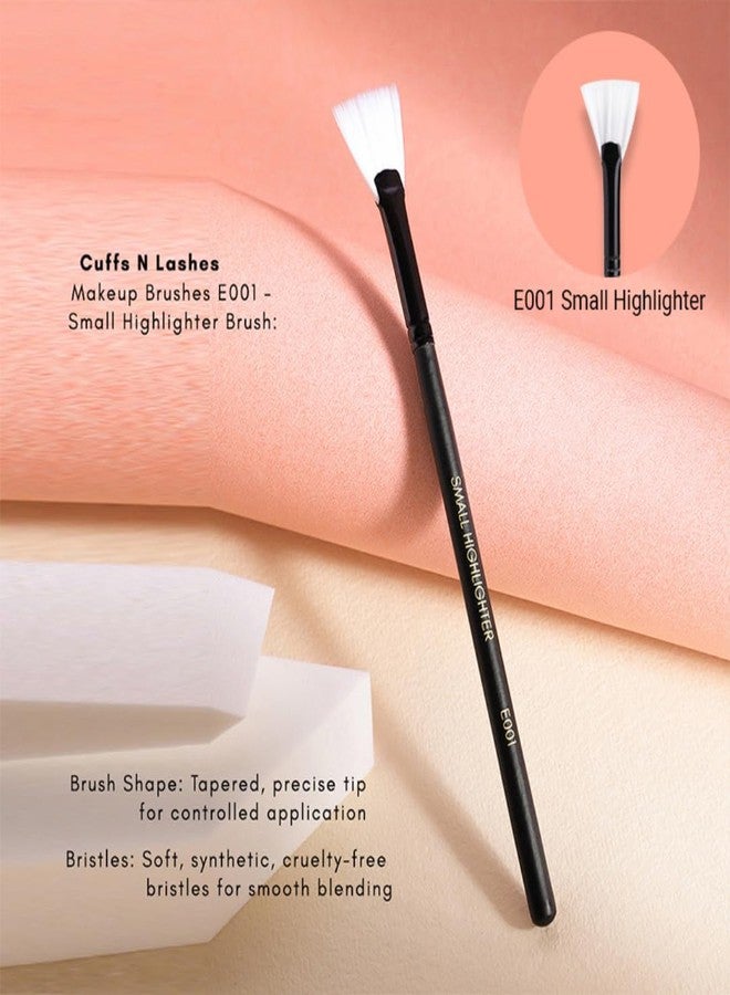 Cuffs N Lashes Small Highlighter Brush E001 | Precision Highlighting Brush for Radiant Glow | Ultra Soft Bristles | Handmade in India | Cruelty-Free Professional High-Performance Makeup Tool - Image 2