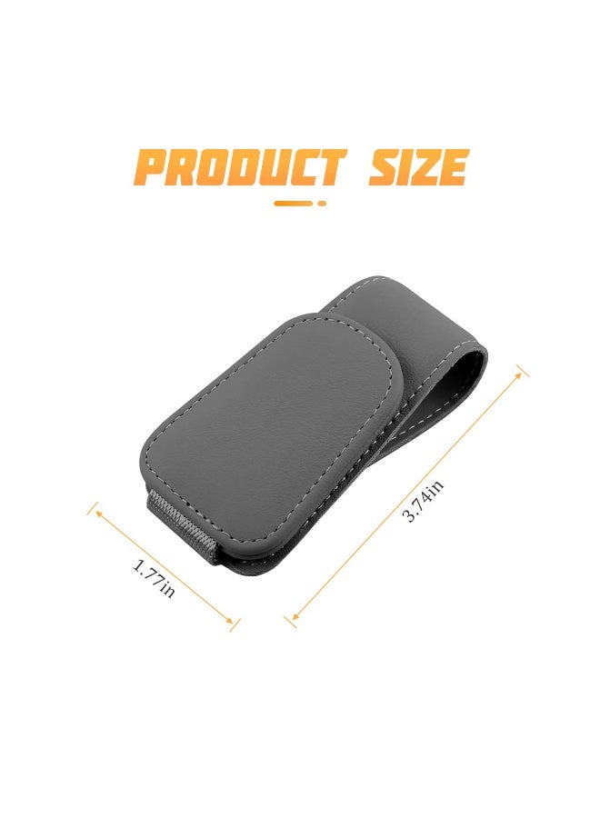 Sunglasses Holders for Car Sun Visor, Leather Eyeglasses Hanger Mounter, Magnetic Glasses Holder and Ticket Card Clip, Auto Interior Accessories Universal for SUV Pickup Truck - Image 2