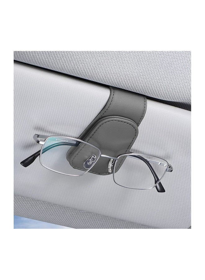 Sunglasses Holders for Car Sun Visor, Leather Eyeglasses Hanger Mounter, Magnetic Glasses Holder and Ticket Card Clip, Auto Interior Accessories Universal for SUV Pickup Truck - Image 1