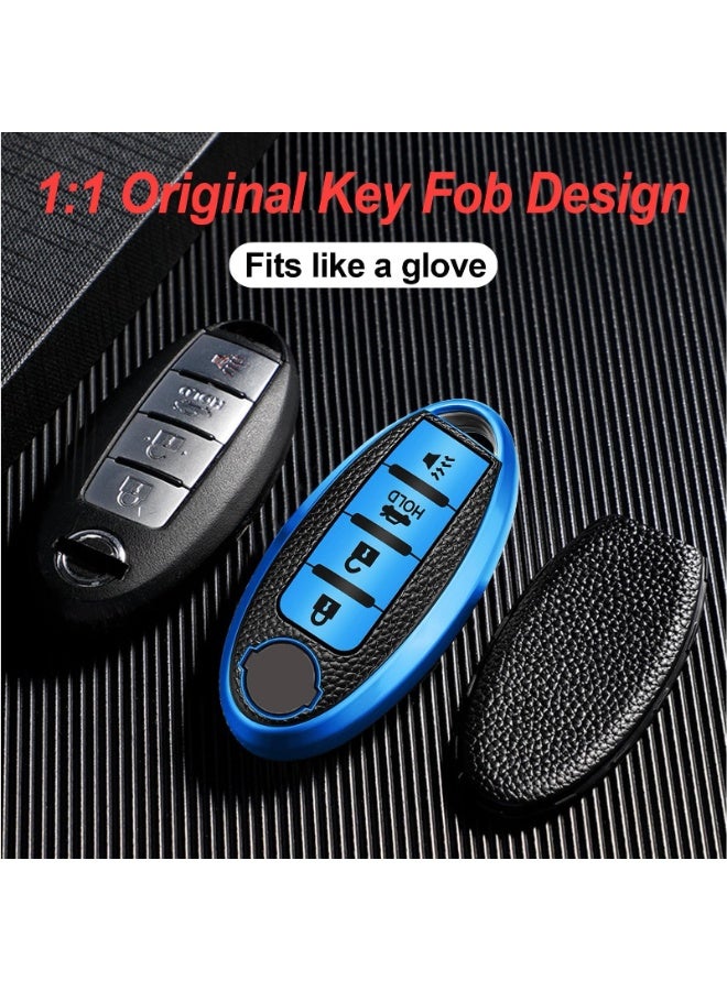 NOSKIN اغطية مفاتيح من البولي يوريثين الحراري مناسبة لسيارة نيسان مع ملحقات سلسلة مفاتيح جلدية، حافظات مفاتيح حماية ممتازة، تناسب التيما روج سينترا ماكسيما باثفايندر فرونتير تيتان، اغطية مفاتيح ذكية بـ4 - Image 5
