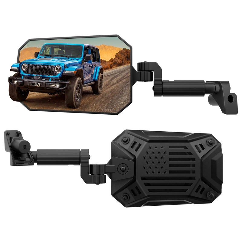 JOYTUTUS Mirrors Doors Off Compatible with 2024-2026 Wrangler JL Gladiator JT, Wrangler JL Side Mirrors with Doors Off Wider View No Vibrate & Wobble (NOT FIT 1986-2023 Wrangler Gladiator) - Image 1