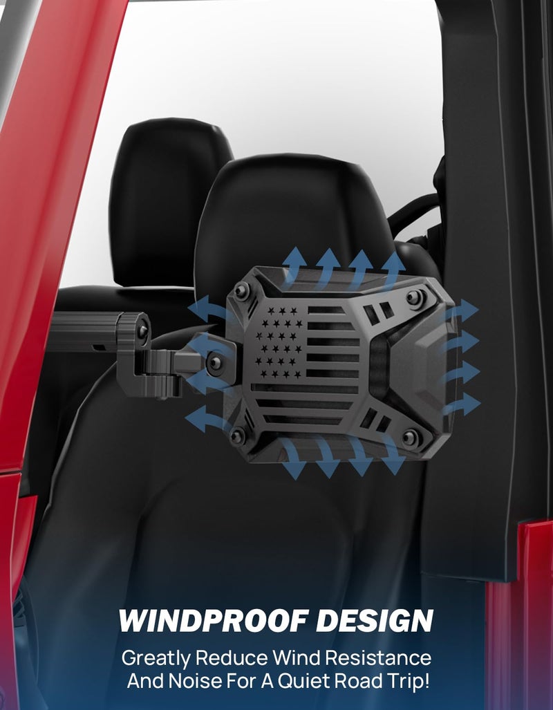 JOYTUTUS Mirrors Doors Off Compatible with 2024-2026 Wrangler JL Gladiator JT, Wrangler JL Side Mirrors with Doors Off Wider View No Vibrate & Wobble (NOT FIT 1986-2023 Wrangler Gladiator) - Image 5