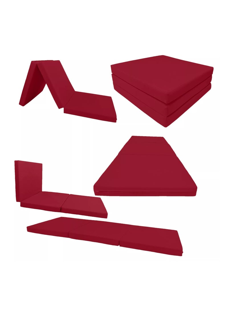 Comfy COMFY RED FOLDING COTTON 180 X 90 X 7CM PORTABLE MEDICATED FIRM MATTRESS - Image 1