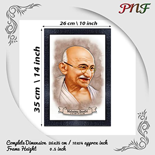 pnf Poster n Frames Mahatma Gandhi Wooden Photo Frame|Acrylic Sheet For Gifting & Wall|Spiritual Decor|Daily Motivation|Best Gifting Option(139,10 * 14inch,Multicolour) - Image 2