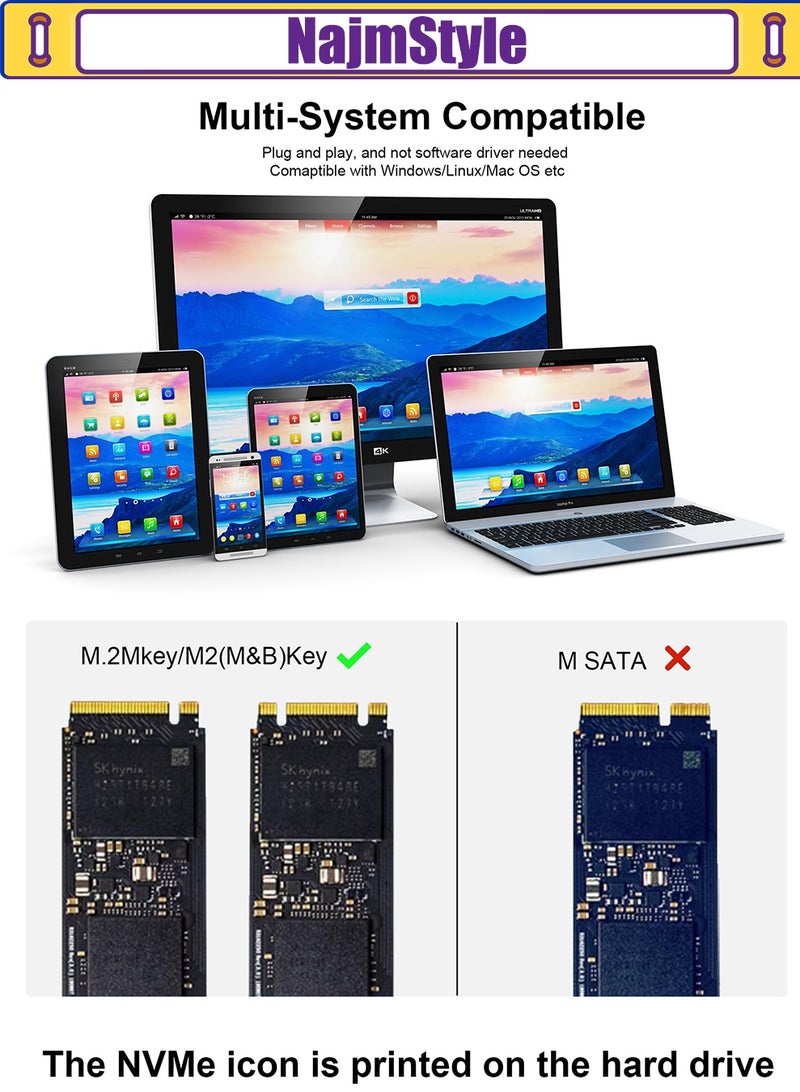 NajmStyle M.2 NVME to PCIe 3.0/4.0 x1 Adapter, M.2 NVME to PCIe 3.0/4.0 x1 Adapter for Supports The 2230/2242/2260/2280 SSD of The M.2 NVME Protocol - Image 5