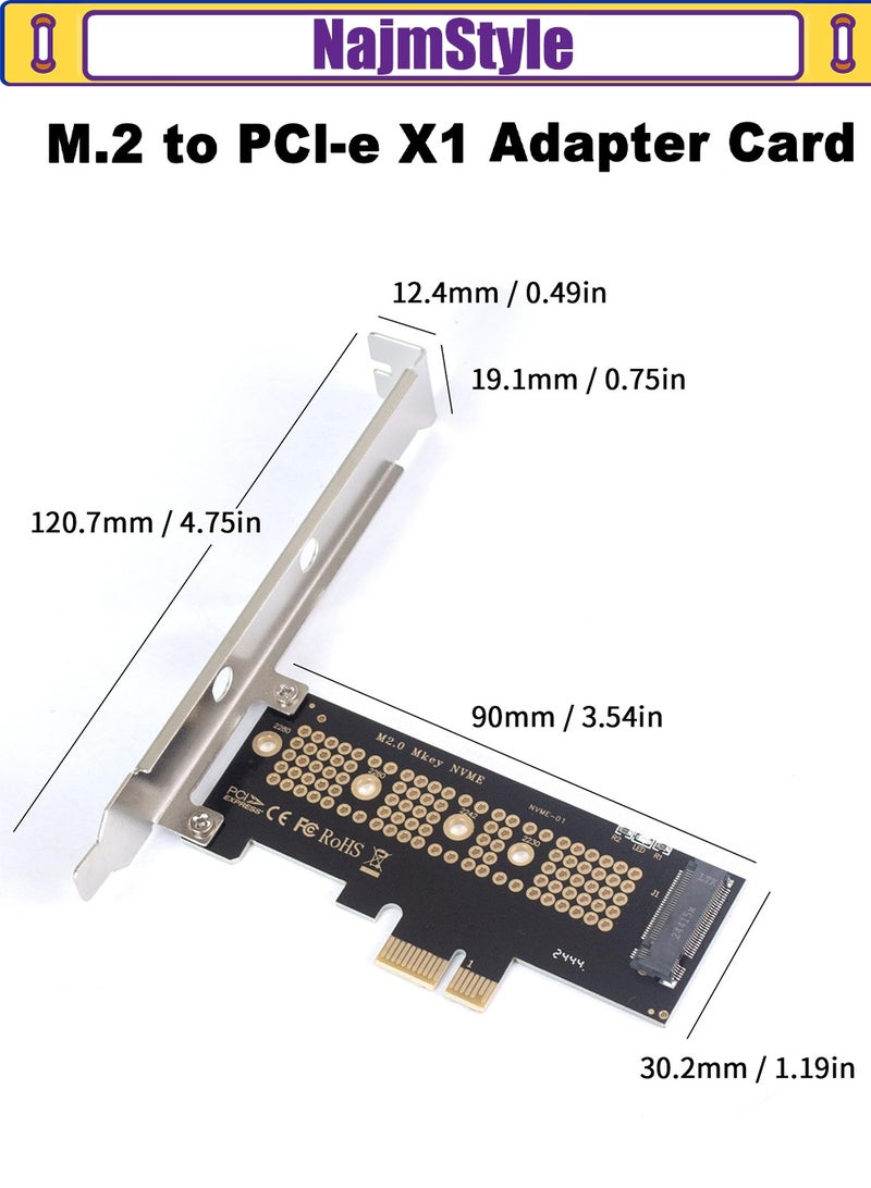 NajmStyle M.2 NVME to PCIe 3.0/4.0 x1 Adapter, M.2 NVME to PCIe 3.0/4.0 x1 Adapter for Supports The 2230/2242/2260/2280 SSD of The M.2 NVME Protocol - Image 4