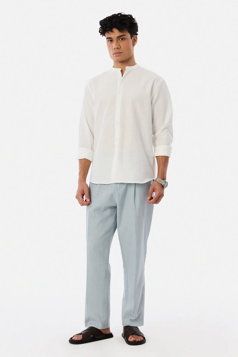 سنيتش Light Blue Solid Wide Leg Trousers
