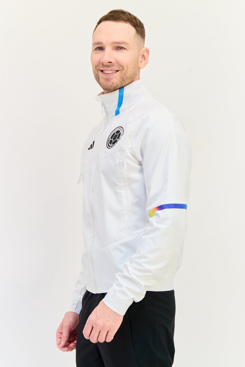 Adidas Men Sportswear Fit Colombia Game Day Anthem Football Jacket, White  - Image 2