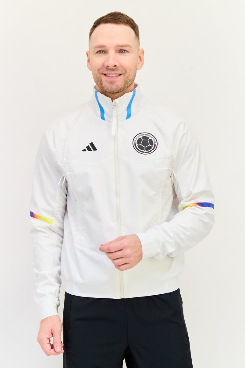 Adidas Men Sportswear Fit Colombia Game Day Anthem Football Jacket, White  - Image 1