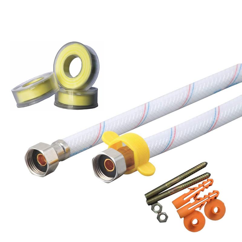 RUDRAKSHA Rudraksha Premium Pvc Connection Pipe White 36 Inch With Spanner set of 21 set Geyser Fashner1 Piece Teflon Tape - Image 1