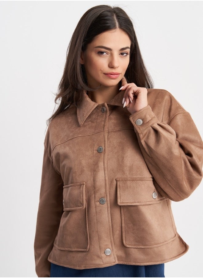 Brown Suede Buttoned Jacket - pzsku/Z365620EFB4B3C52B5823Z/45/_/1709719646/27aff84c-ac1b-4f66-9d23-b5371acc7a5a