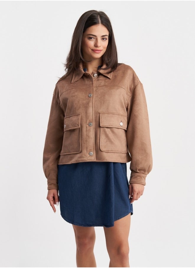 Brown Suede Buttoned Jacket - pzsku/Z365620EFB4B3C52B5823Z/45/_/1709719658/618b09e8-7bcf-4c16-a0dc-2a2f66fb7699