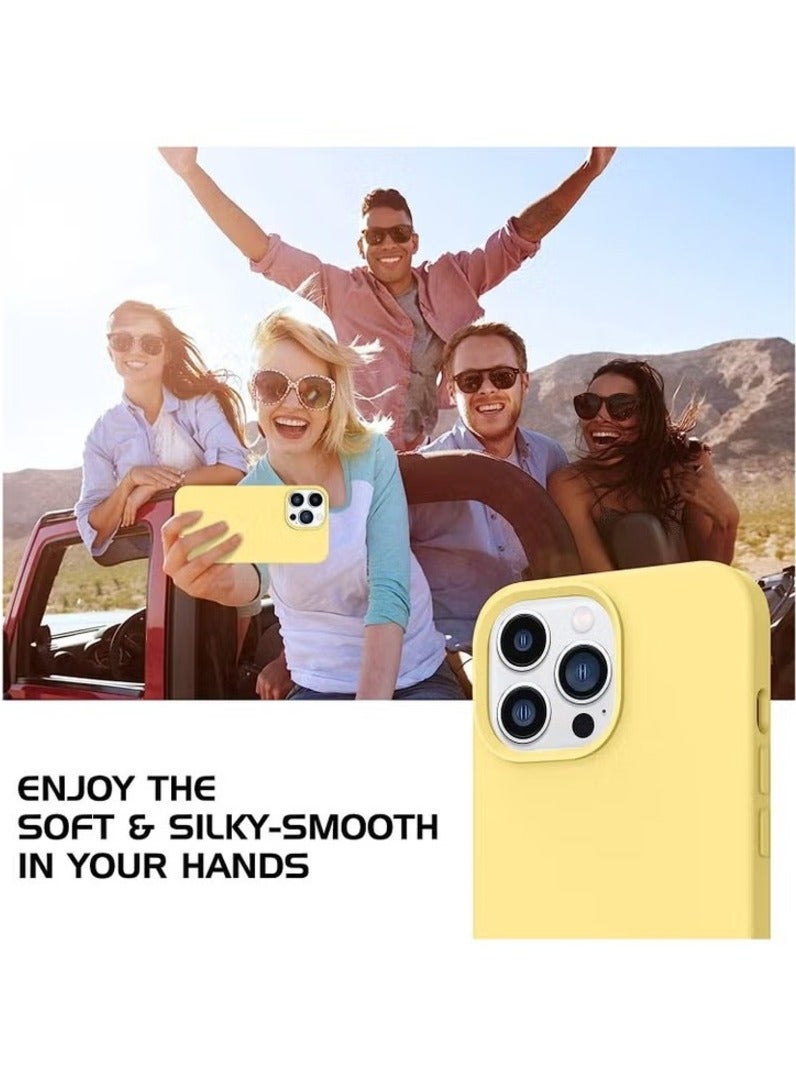 سيليكون جراب سيليكون لجهاز iPhone 14 Pro Max مزود بخاصية MagSafe – أصفر - Image 4