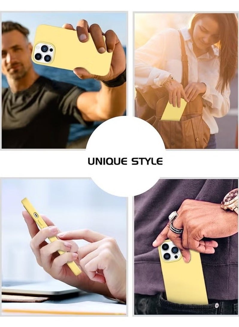 سيليكون جراب سيليكون لجهاز iPhone 14 Pro Max مزود بخاصية MagSafe – أصفر - Image 5