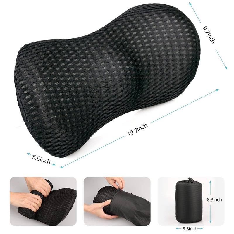 kunya® Lumbar Support Pillow for Car and Office Chair, Memory Foam Back Support Pillow for Lower Back Pain Relief, Lumbar Support for Car, Sleeping, Rest, Travel. Multi-Color - Image 5