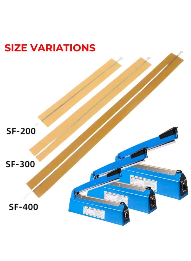 ARTC Impulse Sealer Heating Strip Replacement Kit – Pack of 10PCS – Fits 400mm Bag Sealer – Heat Sealing Element & Teflon Tape Spare Parts for Manual Impulse Bag Sealing Machine Repair & Maintenance - Image 2