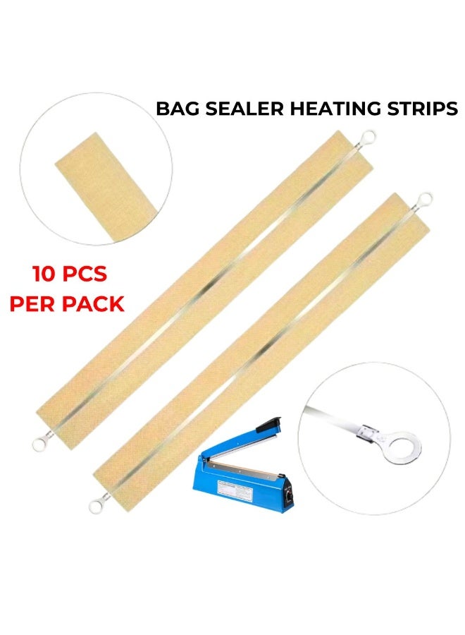 ARTC Impulse Sealer Heating Strip Replacement Kit – Pack of 10PCS – Fits 400mm Bag Sealer – Heat Sealing Element & Teflon Tape Spare Parts for Manual Impulse Bag Sealing Machine Repair & Maintenance - Image 1