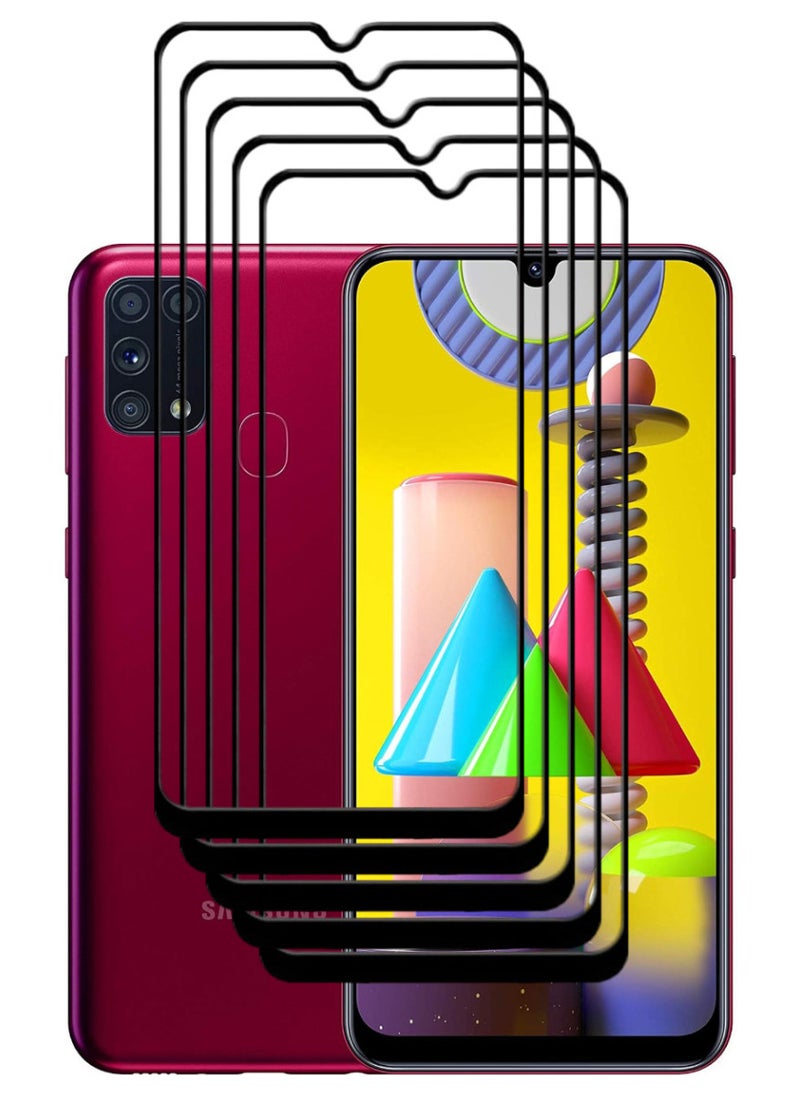 ACLIX 5 Pieces Antistatic ESD Dustproof Premium Quality High Definition Tempered Glass Screen Protector Designed For Samsung Galaxy M31 - Image 1