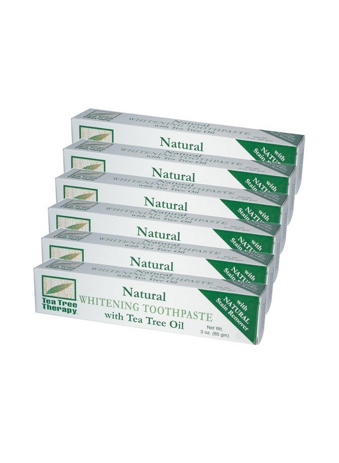 Tea Tree Therapy - Natural Whitening Toothpaste with Oil, 3 Oz (Pack of 6)