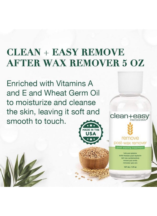 Clean + Easy - Clean + Easy Remove - After Wax Remover for the Skin with Wheat Germ Oil, Post Waxing Cleanser, 5 oz - Image 1