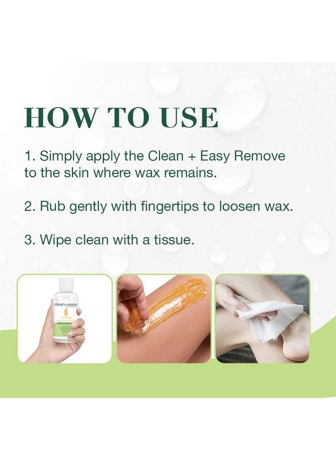 Clean + Easy - Clean + Easy Remove - After Wax Remover for the Skin with Wheat Germ Oil, Post Waxing Cleanser, 5 oz - Image 1