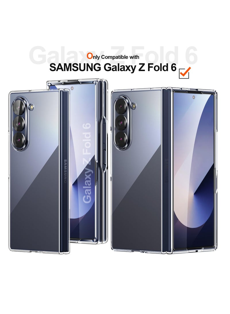 BORTONY Samsung Galaxy Z Fold 6 Case Cover Anti-Yellowing Crystal Transparent Hard PC Shell Wireless Charging Compatible Protective Cover for Z Fold 6 2024 - Image 2