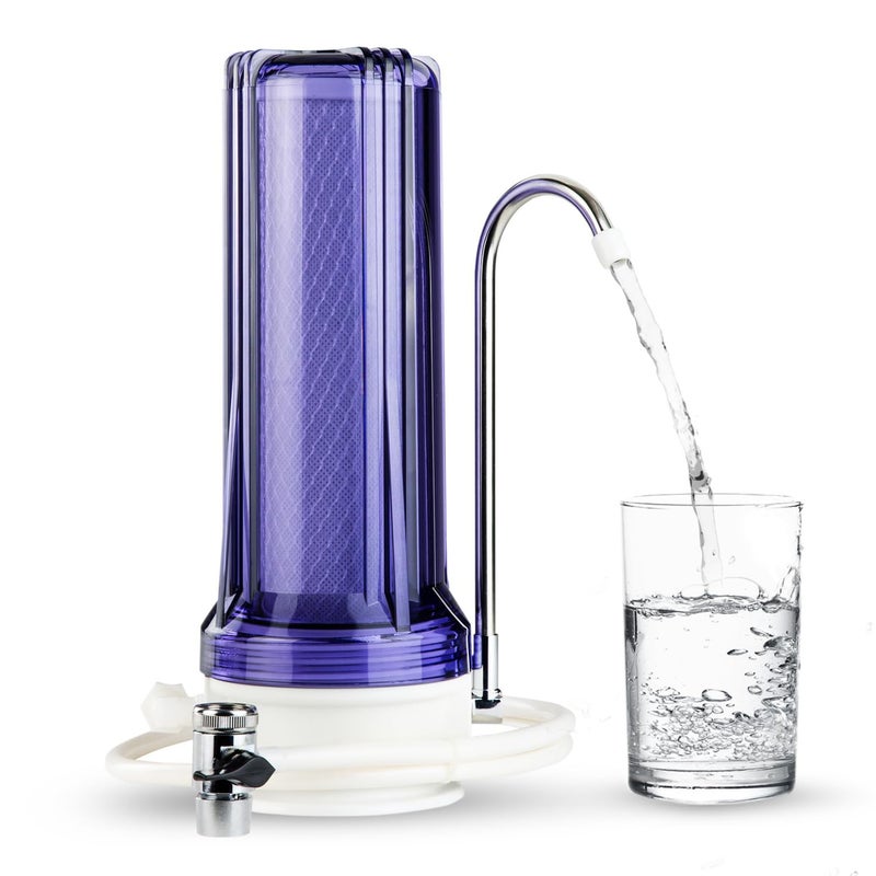 iSpring CKC1C Countertop Drinking Water Filtration System with Carbon Filter, 2.5" x 10", Clear - Image 1
