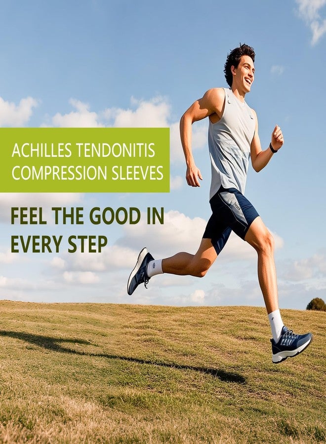 Bukihome Achilles Tendon Support Sleeves - Gel Padded Compression Socks for Tendonitis Relief - Breathable & Ergonomic Fit - 1 Pair of Regular Size, Black - Image 5