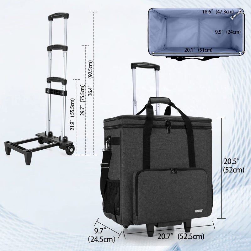 CURMIO Rolling PC Carrying Case, Double Layers Desktop Tower Travel Bag with Wheels for PC Chassis, Keyboard and Mouse, Black (Bag Only, Patented Design) - Image 5
