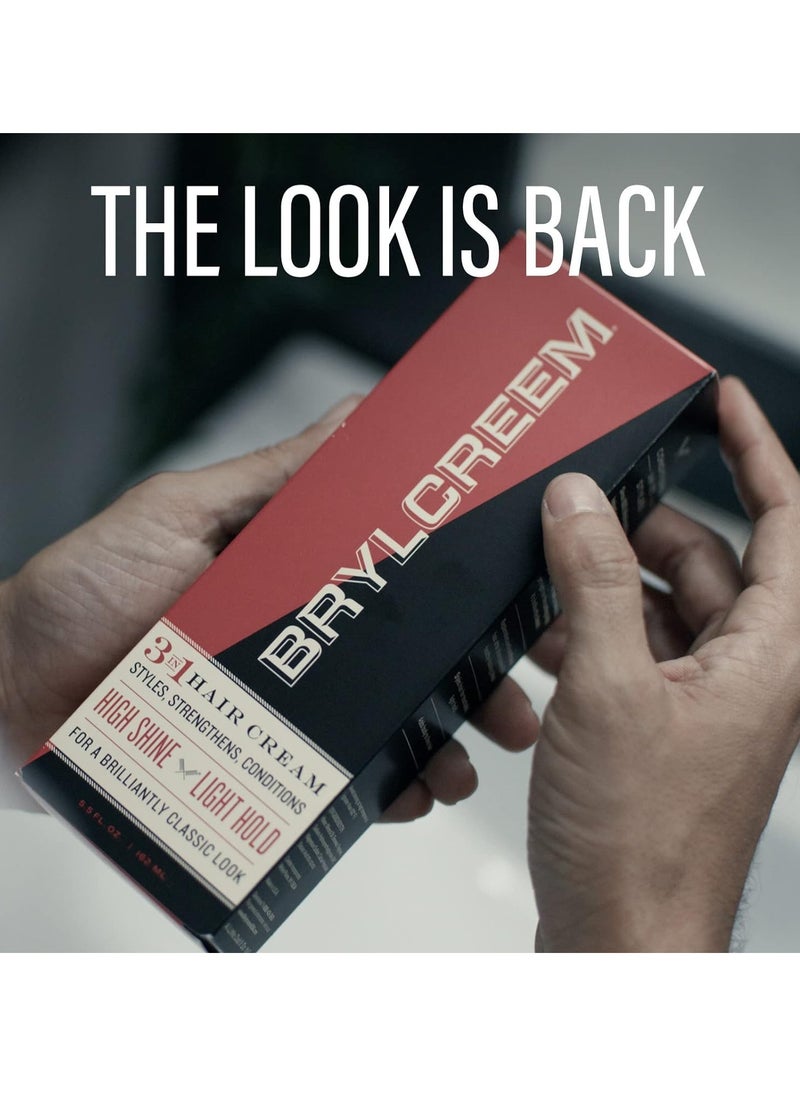 Brylcreem - Brylcreem 3-in-1 Original High Shine Men's Hair Cream for Styling, Strengthening, and Conditioning, Alcohol-Free, 5.5 Ounce - Image 1