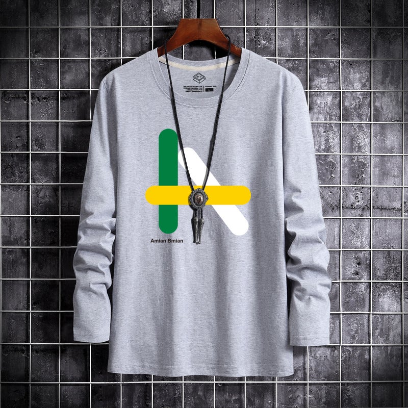 T-Shirt Men'S Long Sleeve New Summer T-Shirt Long Sleeve Large Size Hong Kong Style Printed Bottoming Shirt Men'S Fashion Brand Trend - Image 5