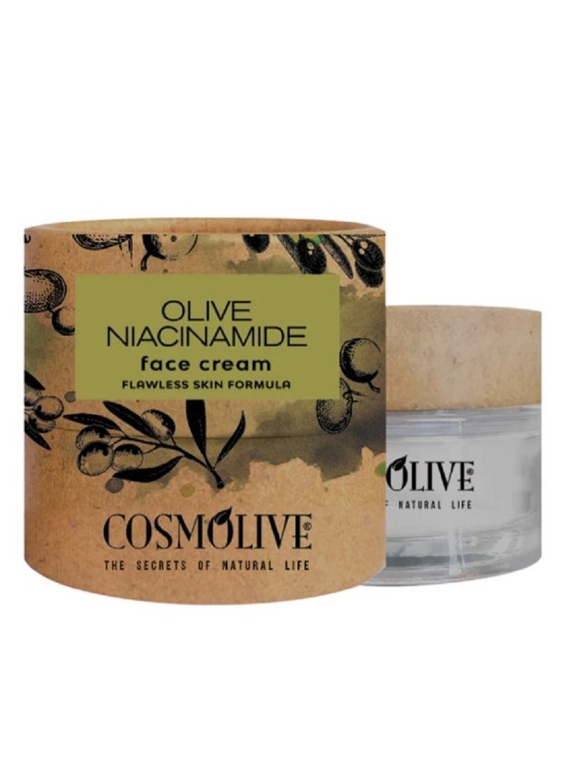 COSMOLIVE face cream 50 ml (With single kraft box and glass bottle) - Olive+Niacinamide  - Image 1
