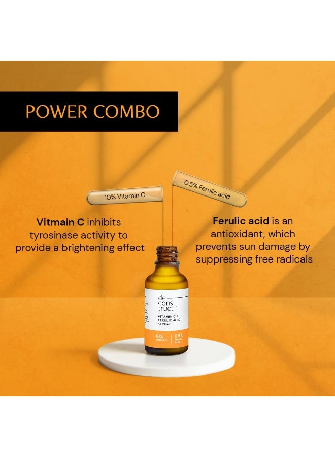 Deconstruct 10% Vitamin C Serum | Non-Irritating & Non-Sticky | Tested for Oily, Sensitive Skin | Beginner-Friendly| Brightens Dull Skin, Evens Tone | No Purging | With 0.5% Ferulic Acid|30ml - Image 4