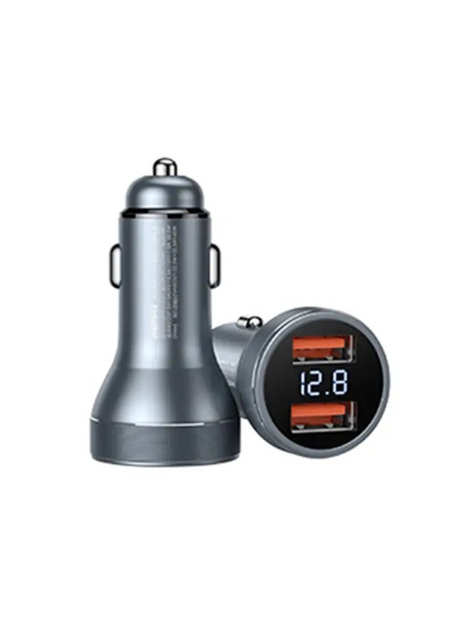 REMAX 45W Fast Car Charger with Digital Display, 2 Output  USB , Smart Protection & Quick Charge Technology – Durable Metal Design Compatible with 12V/24V Vehicles for Phones & Tablets - Image 1