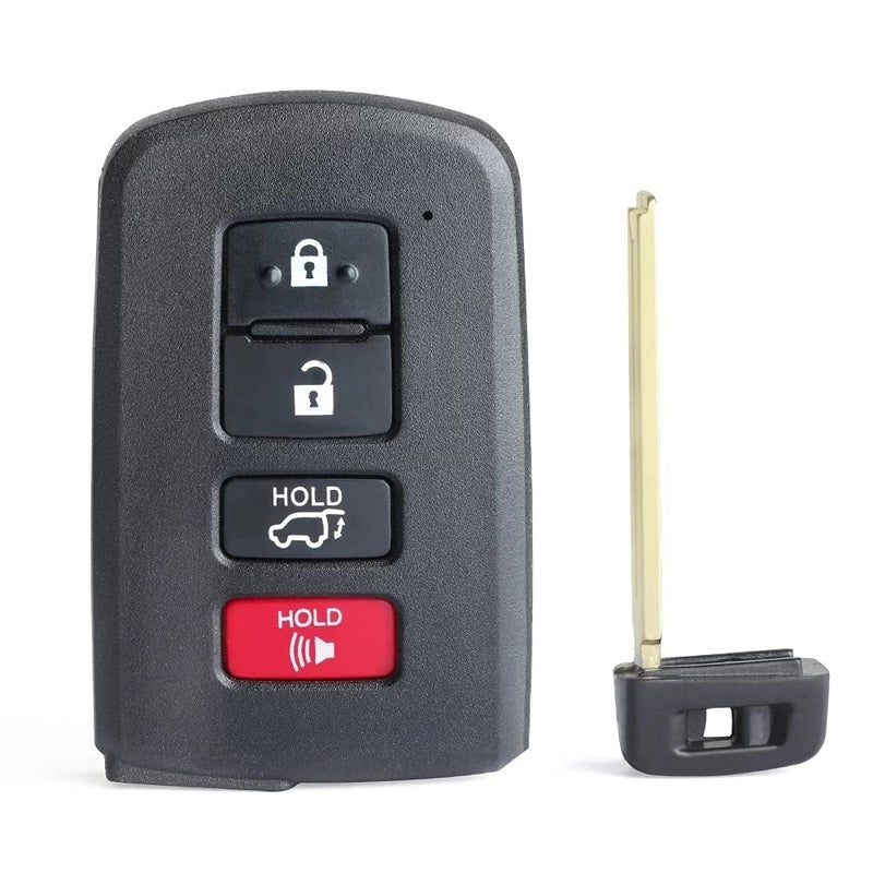 Keymall Car Key Fob Replacement Smart Remote Key for Toyota Highlander 2014 2015 2016 2017 2018 2019 4 Buttons FCC IDHYQ14FBA PN 2814512110 1551A14FBA 899040E121