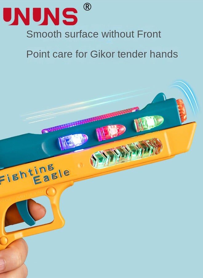 UNUNS Light Up Pistol Toy,Hand Gun Toys With Sound Effects And Dazzling Electric LEDs Light,Sound Light Toy Guns,Indoor Outdoor Gun Toy Shooting Game For Boys Girls Kids,Birthday Gifts Age 3+,Green Yellow - Image 5