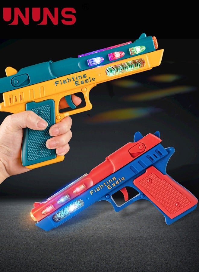 UNUNS Light Up Pistol Toy,Hand Gun Toys With Sound Effects And Dazzling Electric LEDs Light,Sound Light Toy Guns,Indoor Outdoor Gun Toy Shooting Game For Boys Girls Kids,Birthday Gifts Age 3+,Green Yellow - Image 2