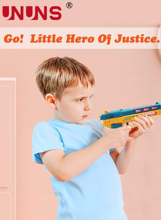 UNUNS Light Up Pistol Toy,Hand Gun Toys With Sound Effects And Dazzling Electric LEDs Light,Sound Light Toy Guns,Indoor Outdoor Gun Toy Shooting Game For Boys Girls Kids,Birthday Gifts Age 3+,Green Yellow - Image 3