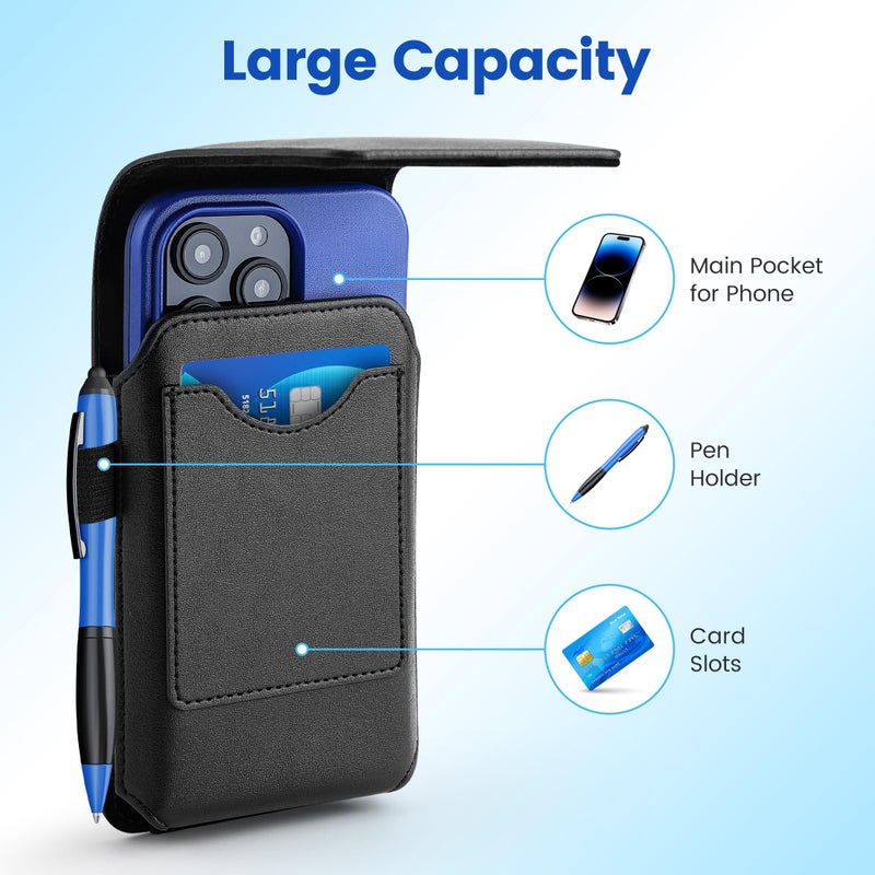 Mopaclle Phone Holster with 360Â° Rotating Clip,Cell Phone Belt Holder Compatible with iPhone 17 Pro Max/Air,iPhone 16 Pro Max,15 14 Pro Max & Plus,Galaxy S25+/S24+/S23+ & FE Models, Fit with Case On - Image 4