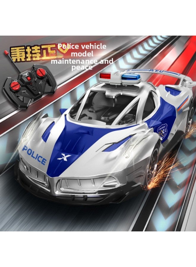 Rc Drift Wireless Remote Control Car Charging Four-way Remote Control Police Car Sports Car 6-12 Year Old Boy Electric Toy Car Generation-Color:37a [black And White] Enlarged Edition-lambo Remote Control Police Car-Scale:Standard Version [lithium Battery * 1 + Charging Cable] Mail Order Box  - Image 2