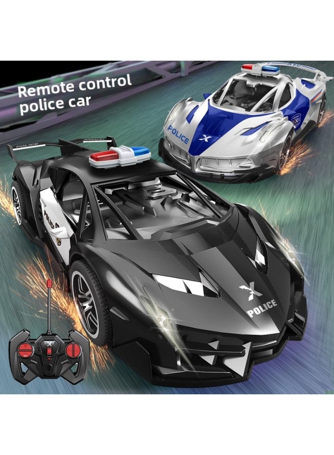 Rc Drift Wireless Remote Control Car Charging Four-way Remote Control Police Car Sports Car 6-12 Year Old Boy Electric Toy Car Generation-Color:37a [black And White] Enlarged Edition-lambo Remote Control Police Car-Scale:Standard Version [lithium Battery * 1 + Charging Cable] Mail Order Box  - Image 3