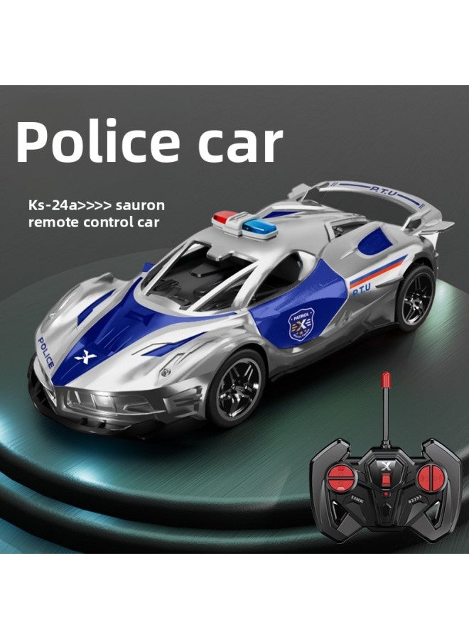 Rc Drift Wireless Remote Control Car Charging Four-way Remote Control Police Car Sports Car 6-12 Year Old Boy Electric Toy Car Generation-Color:37a [black And White] Enlarged Edition-lambo Remote Control Police Car-Scale:Standard Version [lithium Battery * 1 + Charging Cable] Mail Order Box  - Image 5