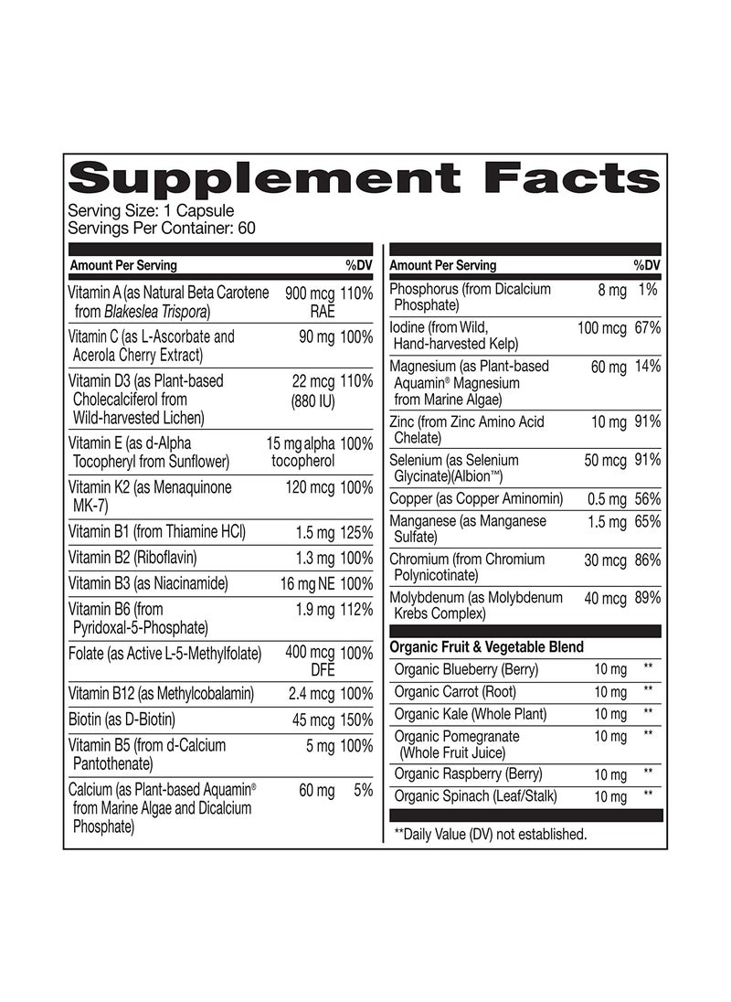 NATURELO - One Daily Multivitamin For Women 50+ Support,Bone Heart & Brain Health - Dietary Supplement 60 Vegetarian Capsules - Image 1