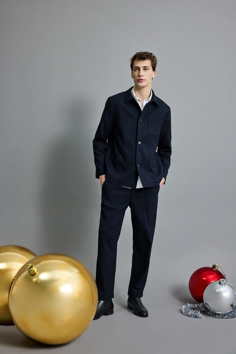 ديفاكتو Relax Fit Twill Cotton Lined Blazer