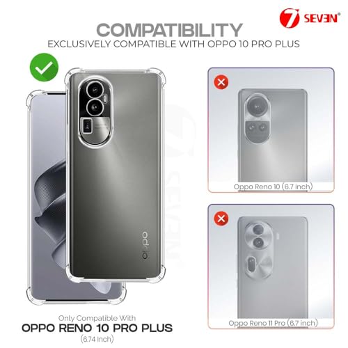 7-Seven 7SEVEN® Back Cover for Oppo Reno 10 Pro Plus 5G Transparent Mobile Back Case Shock Proof Design Camera Edges Protection Crystal Clear Phone Case Silicon Soft TPU and Flexible Bumper Phone Cover - Image 2