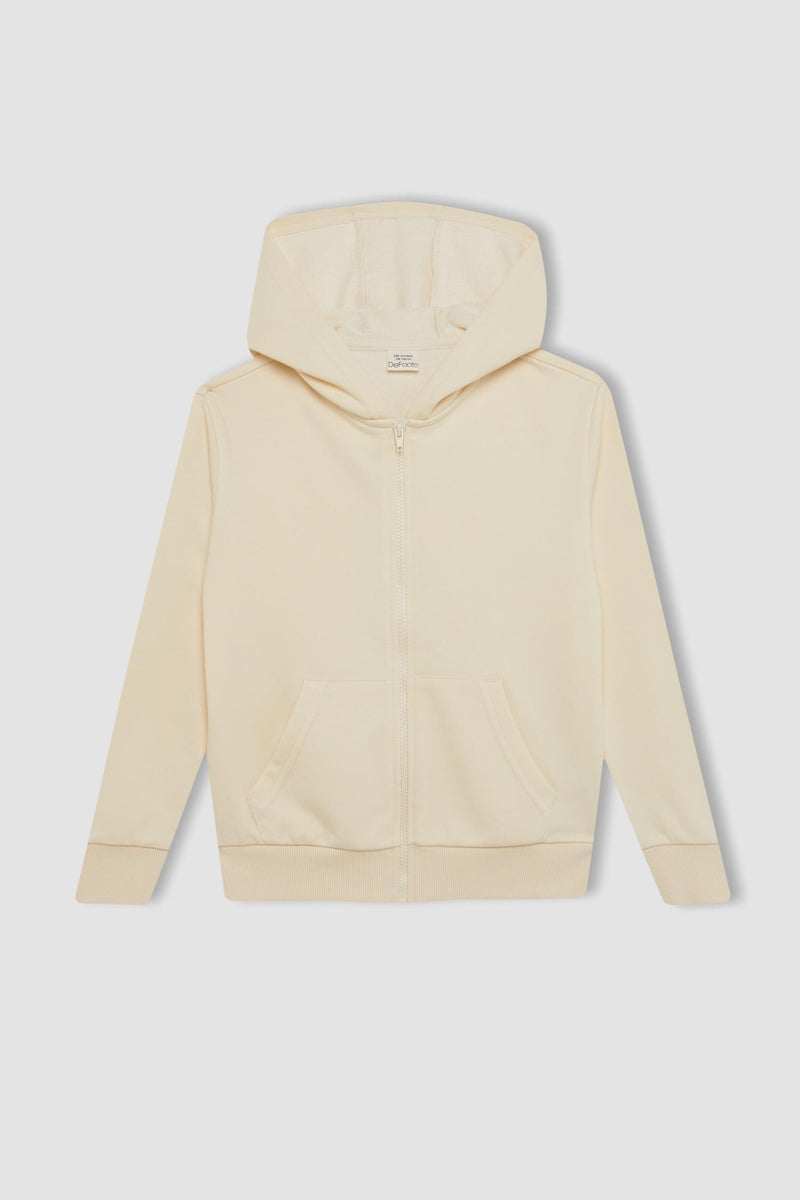 DeFacto Girl Basic Hooded Zippered School Cardigan - Image 5