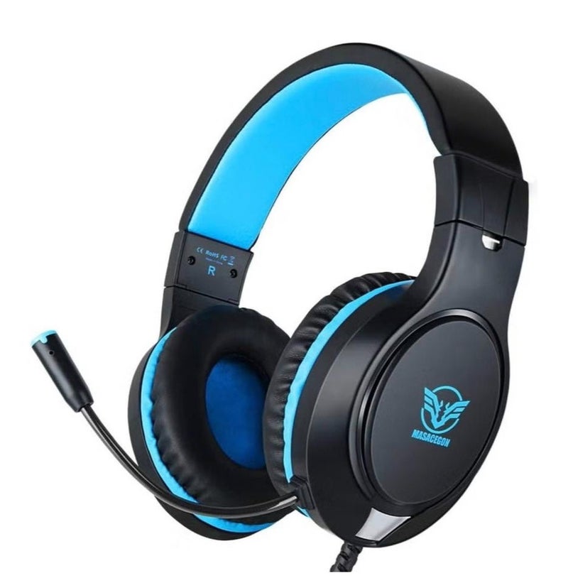 MASACEGON H-10 Wired Gaming Headset for PS5, PS4, Xbox One, Nintendo Switch & PC – Immersive Stereo Bass Sound Gaming Headphone with Noise Reducing Mic, Soft Over-Ear Comfort Fit - Image 1