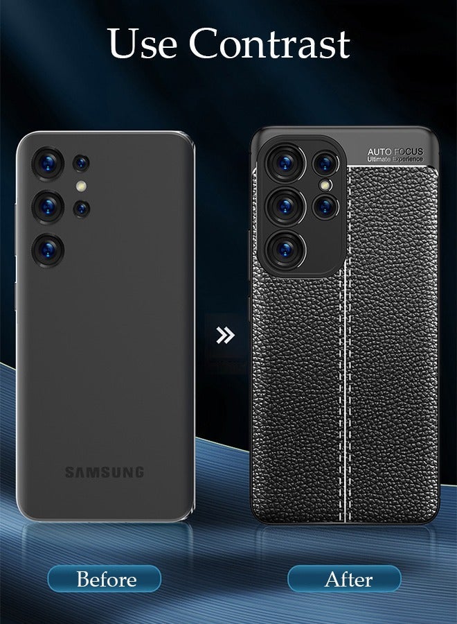 DUNISO Samsung Galaxy S24 Ultra Phone Case Full Body Protective Phone Cover Anti-fall Anti-fingerprint Leather Phone Case for Samsung Galaxy S24 Ultra 5G Phone Case - Image 5